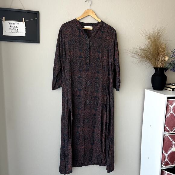 Natalie Martin Dress‎ Isobel Morrocan Tile Indigo Midi Dress Size S - Picture 2 of 8